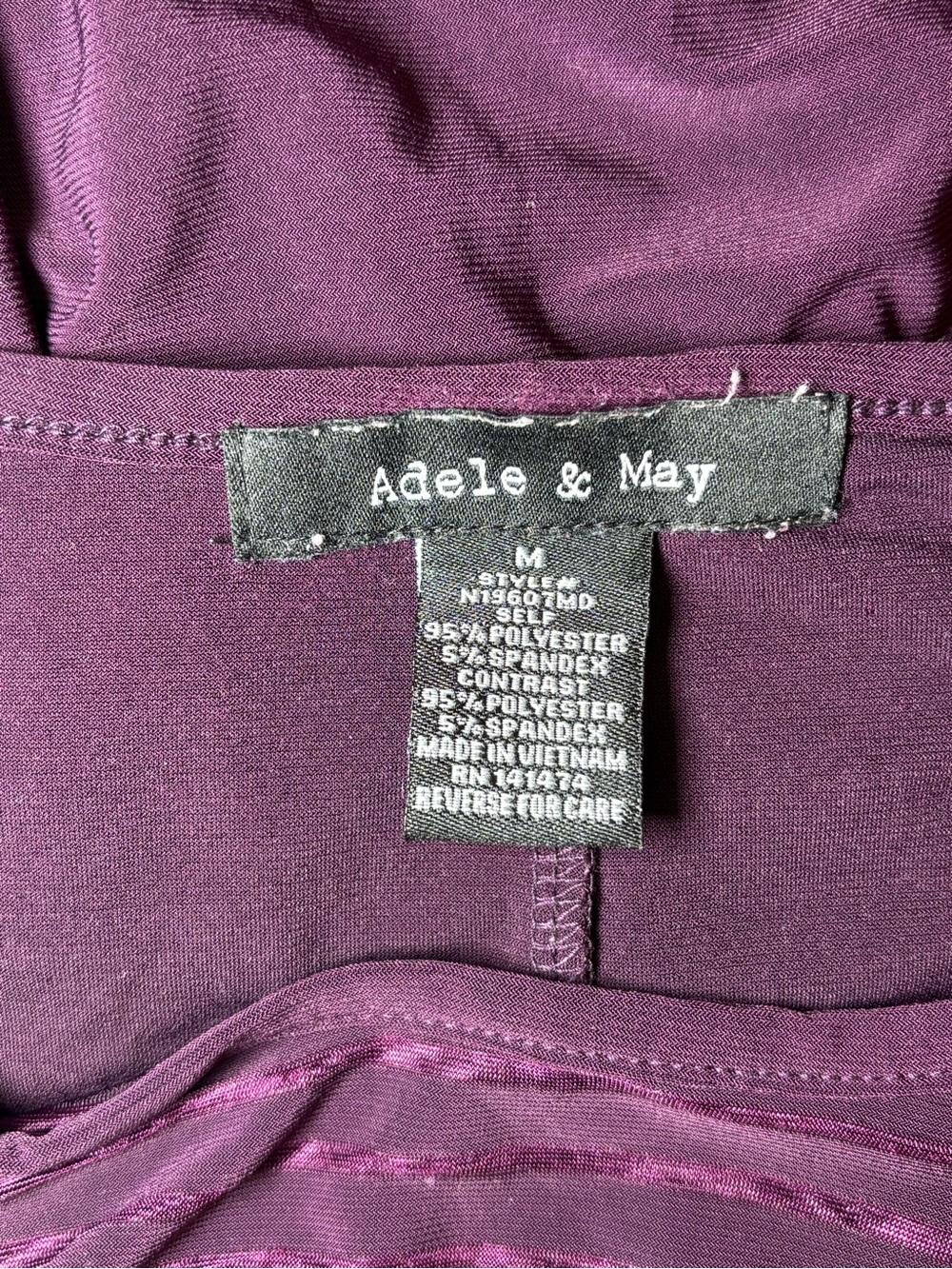 Adele & May Women's Purple Long-Sleeve Button-Accent Tee - Picture 4 of 4